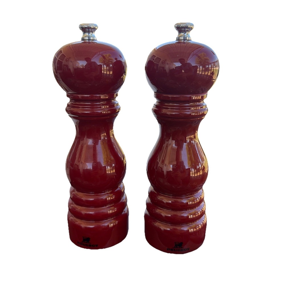 Peugeot Paris U'Select Dark Red Wood Salt & Pepper Mill 7" Adjustable Grinder